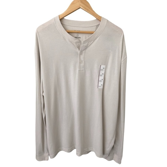 Goodfellow & Co. Men's Long Sleeve Henley Polo T- Shirt NWT Size XXL - Picture 1 of 5